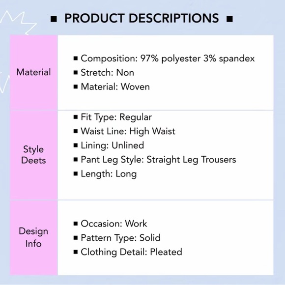 Cider NWOT High Waist Wide Leg Pants Black - Picture 4 of 6